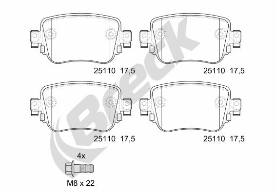 Set placute frana,frana disc 25110 00 704 10 BRECK